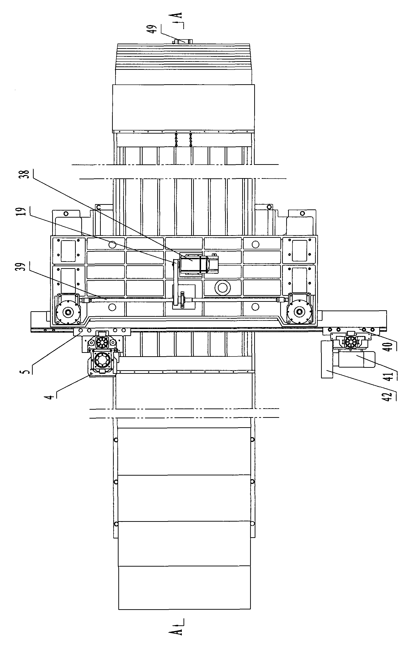 Gantry numerical-control milling and grinding integrated lathe of fixed column and movable beam type