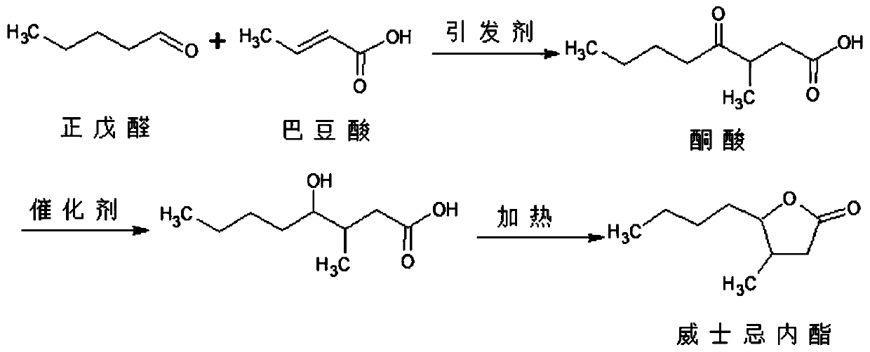 Synthesis process of whisky lactone