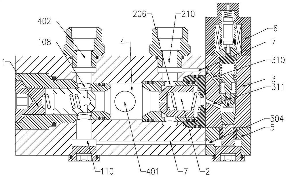 An integrated high pressure and large flow proportional overflow unloading valve