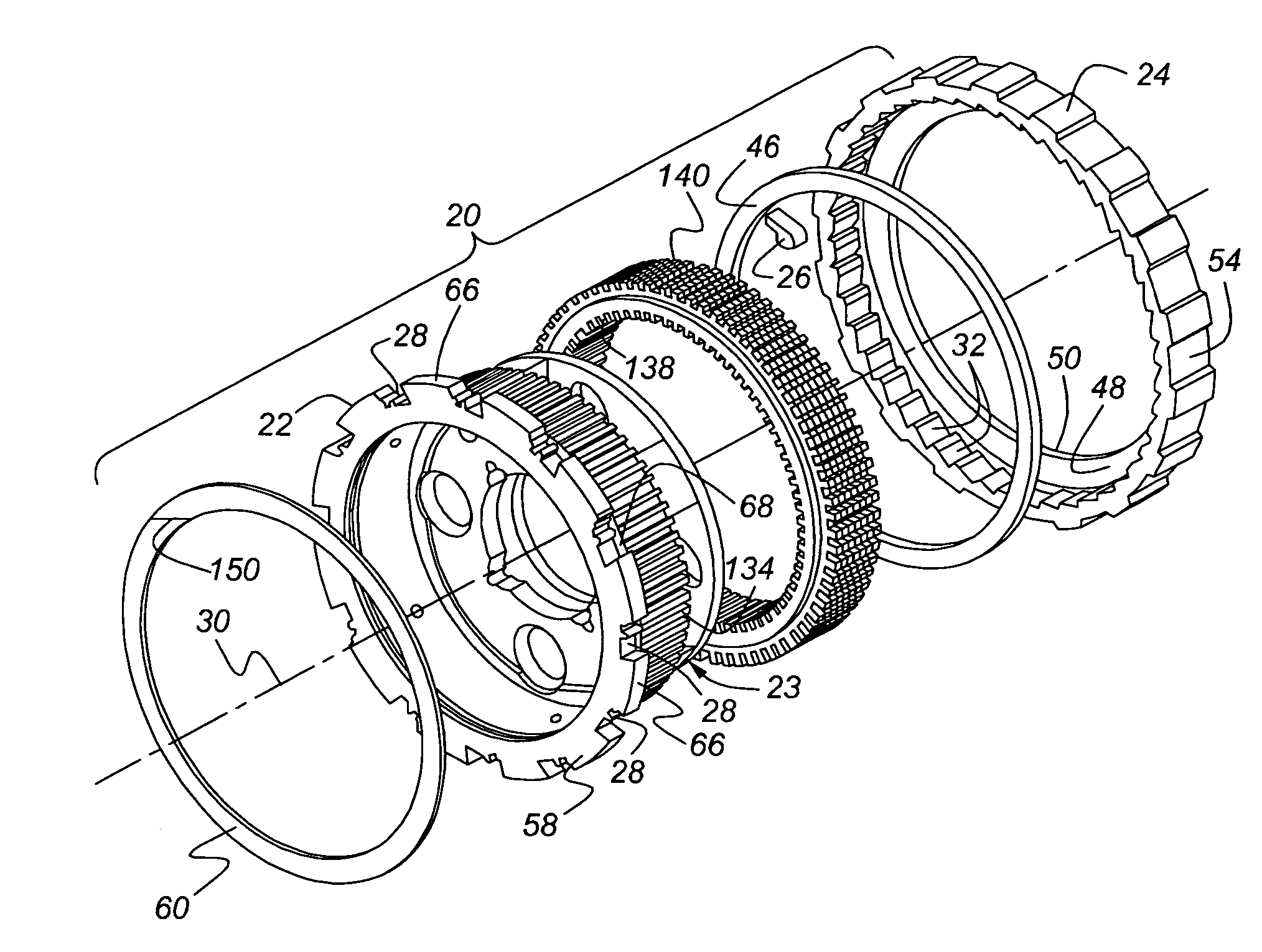 Automatic transmission carrier assembly including an overrunning brake