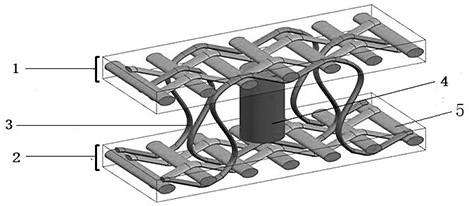 Integral hollow sandwich composite material for ice detection function skin