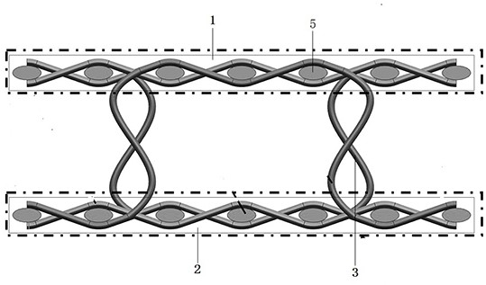 Integral hollow sandwich composite material for ice detection function skin