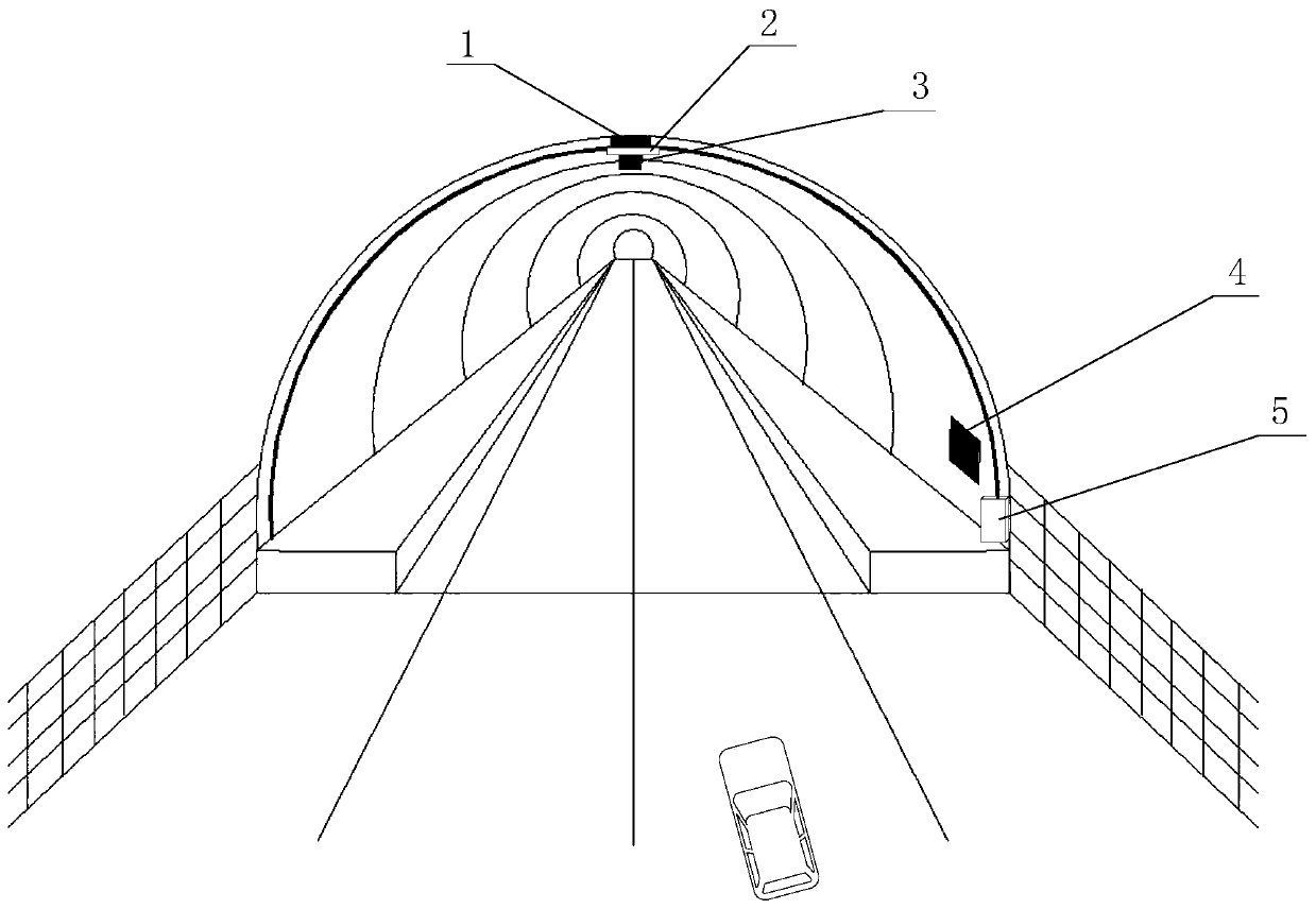 Highway tunnel traffic safety accident display alarm device