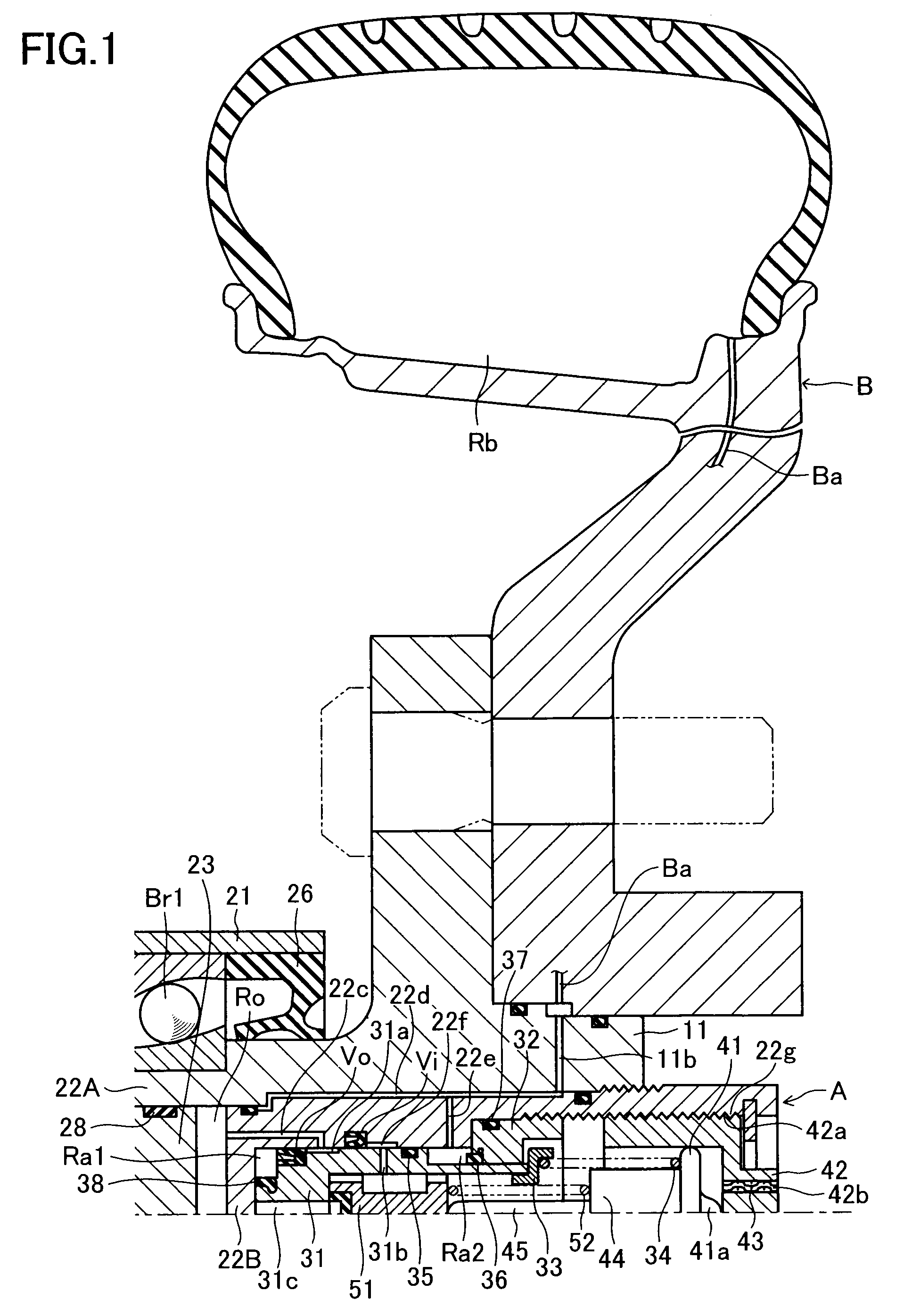 Device for generating tire air pressure