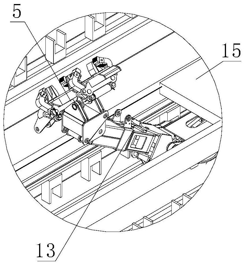Portal frame type arch frame transportation structure, tunnel construction device and construction method