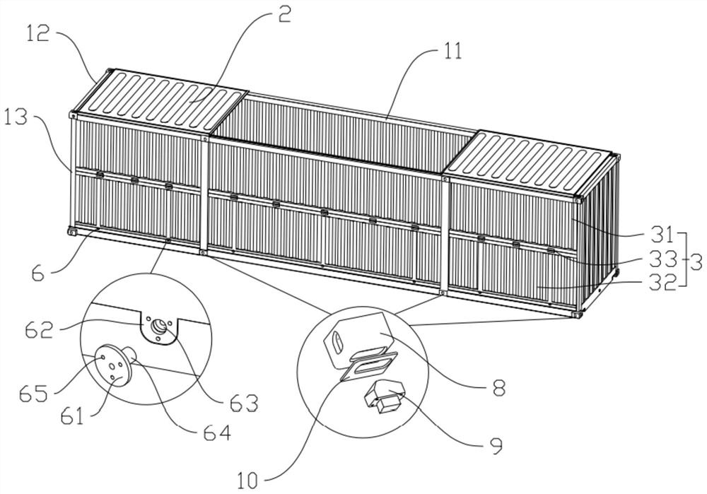 Self-unloading and self-weighing multipurpose container with folding top door and doors opening on two sides