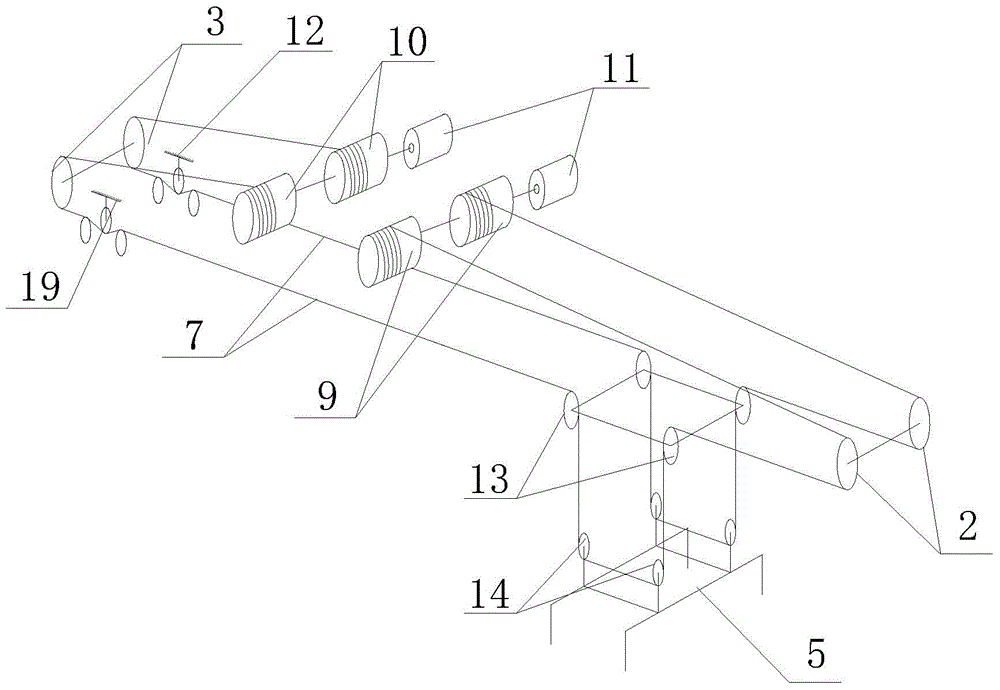 Container loading and unloading device of quay crane with spreader deflection function