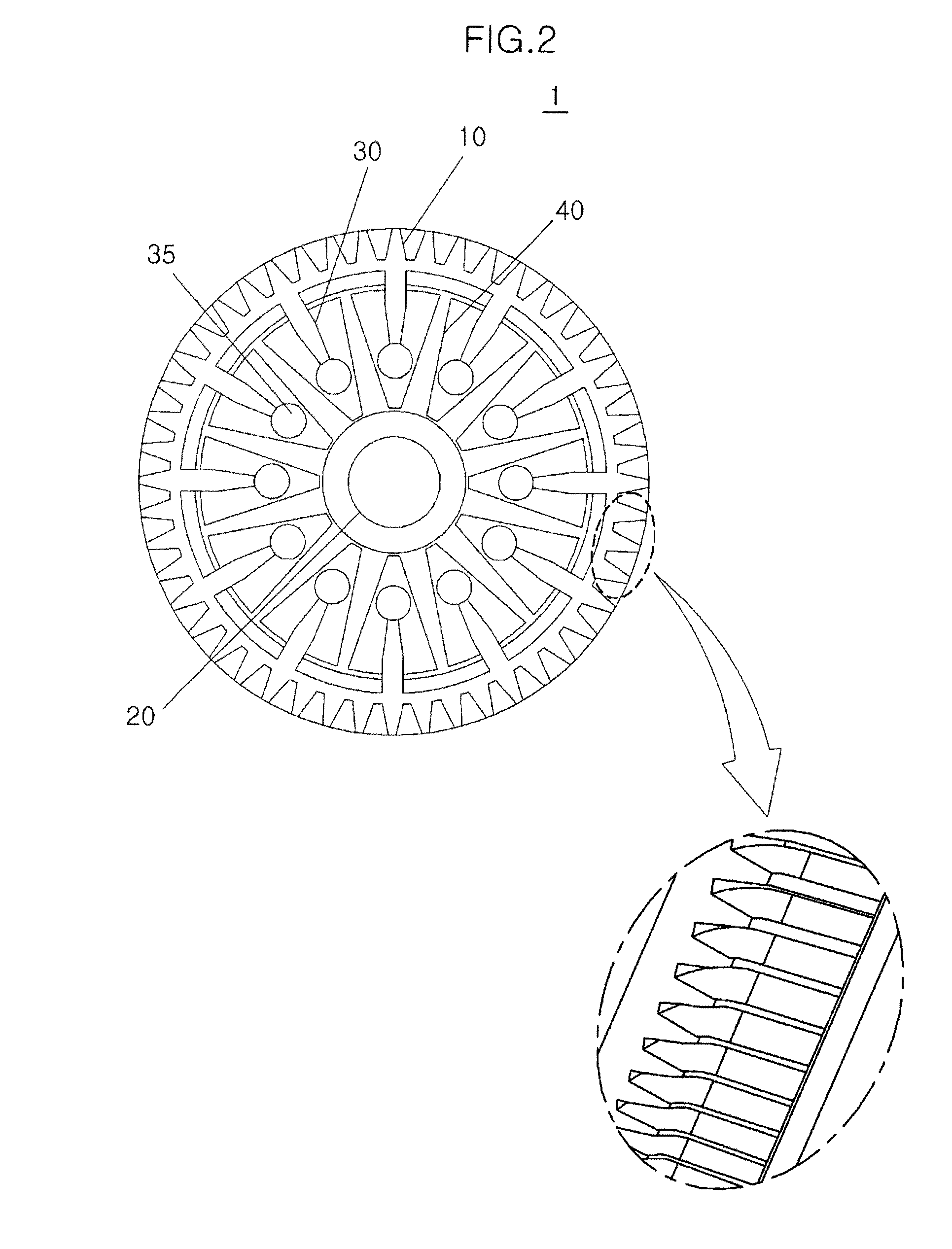 Worm wheel gear for BLDC motor