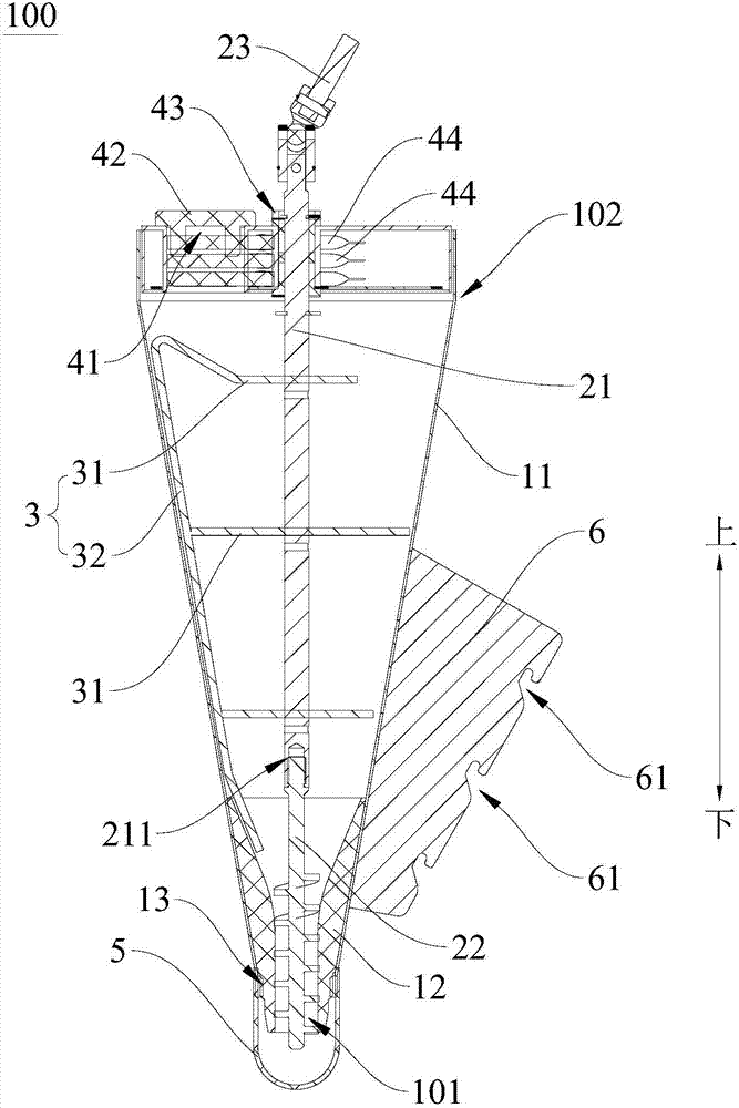 Material conveying device and spiral conveying part for material conveying device