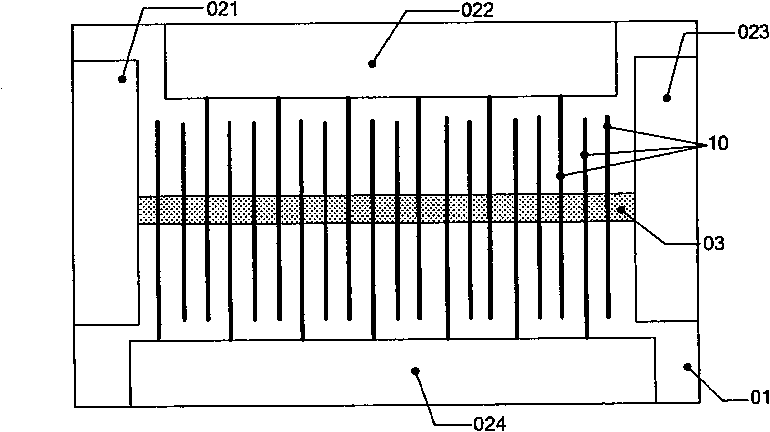High flux test chip of single cell traveling wave dielectric spectrum and test method