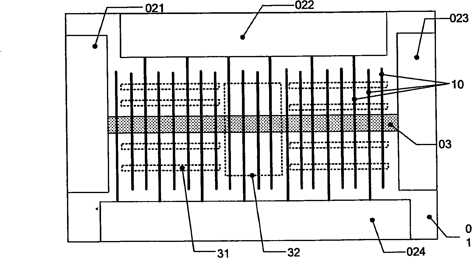 High flux test chip of single cell traveling wave dielectric spectrum and test method