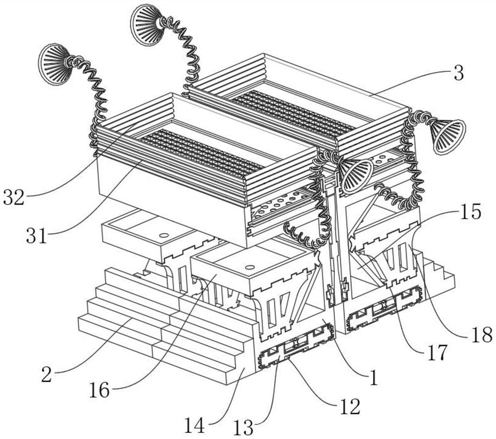 Multifunctional double-layer pig breeding device for agricultural livestock breeding