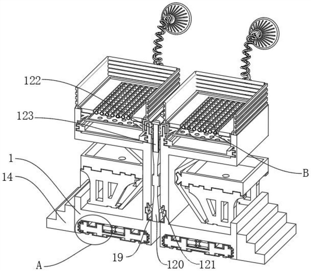 Multifunctional double-layer pig breeding device for agricultural livestock breeding