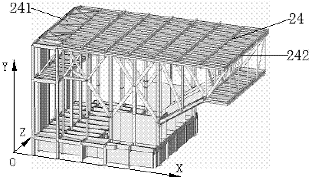 A kind of suspended building structure, building and ring-shaped building