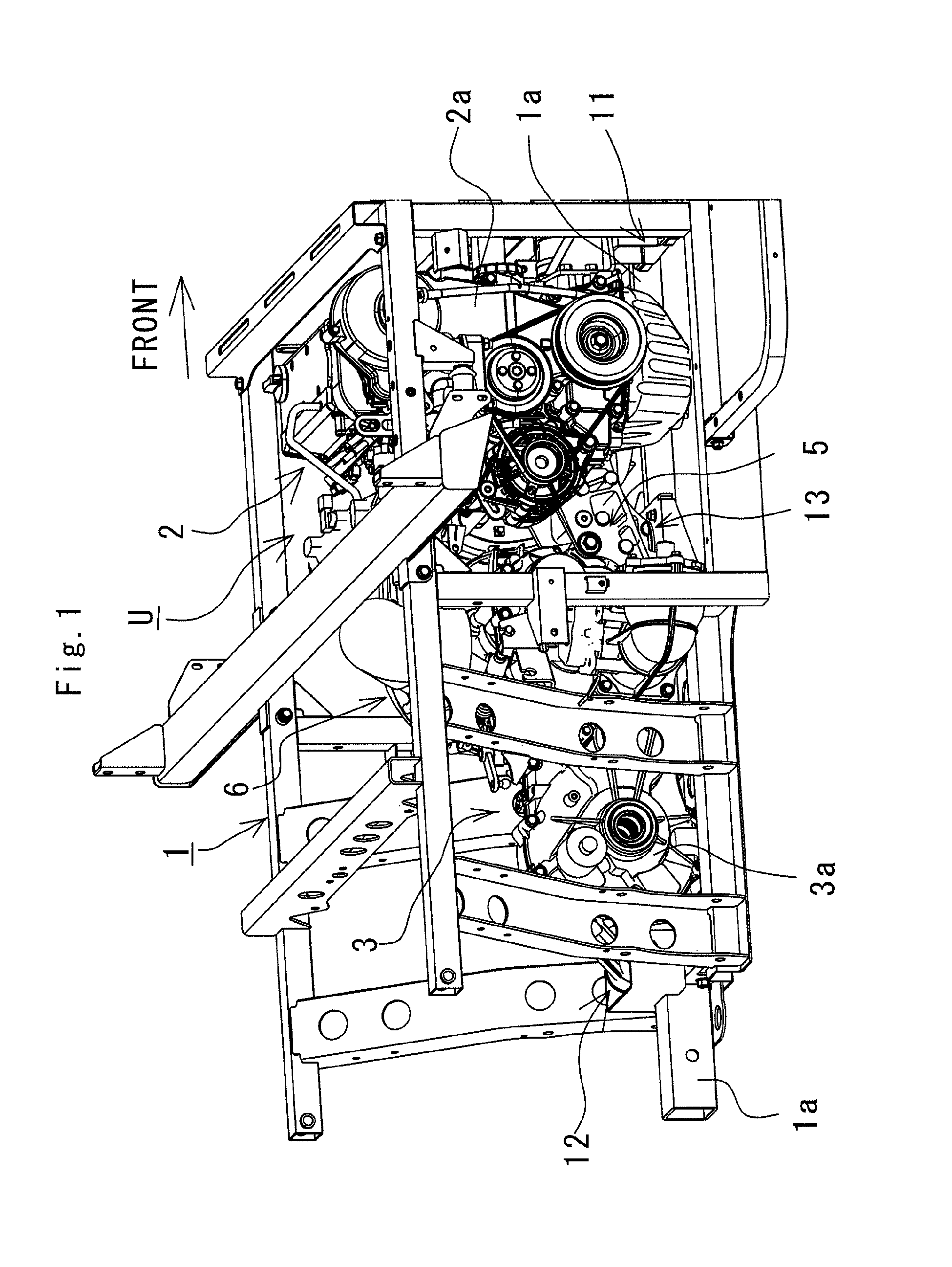 Mounting structure of a power unit for a utility vehicle