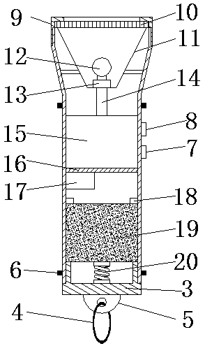 Solar flashlight convenient for focusing