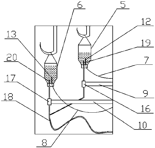 Automatic bottle exchanging infusion bottle frame