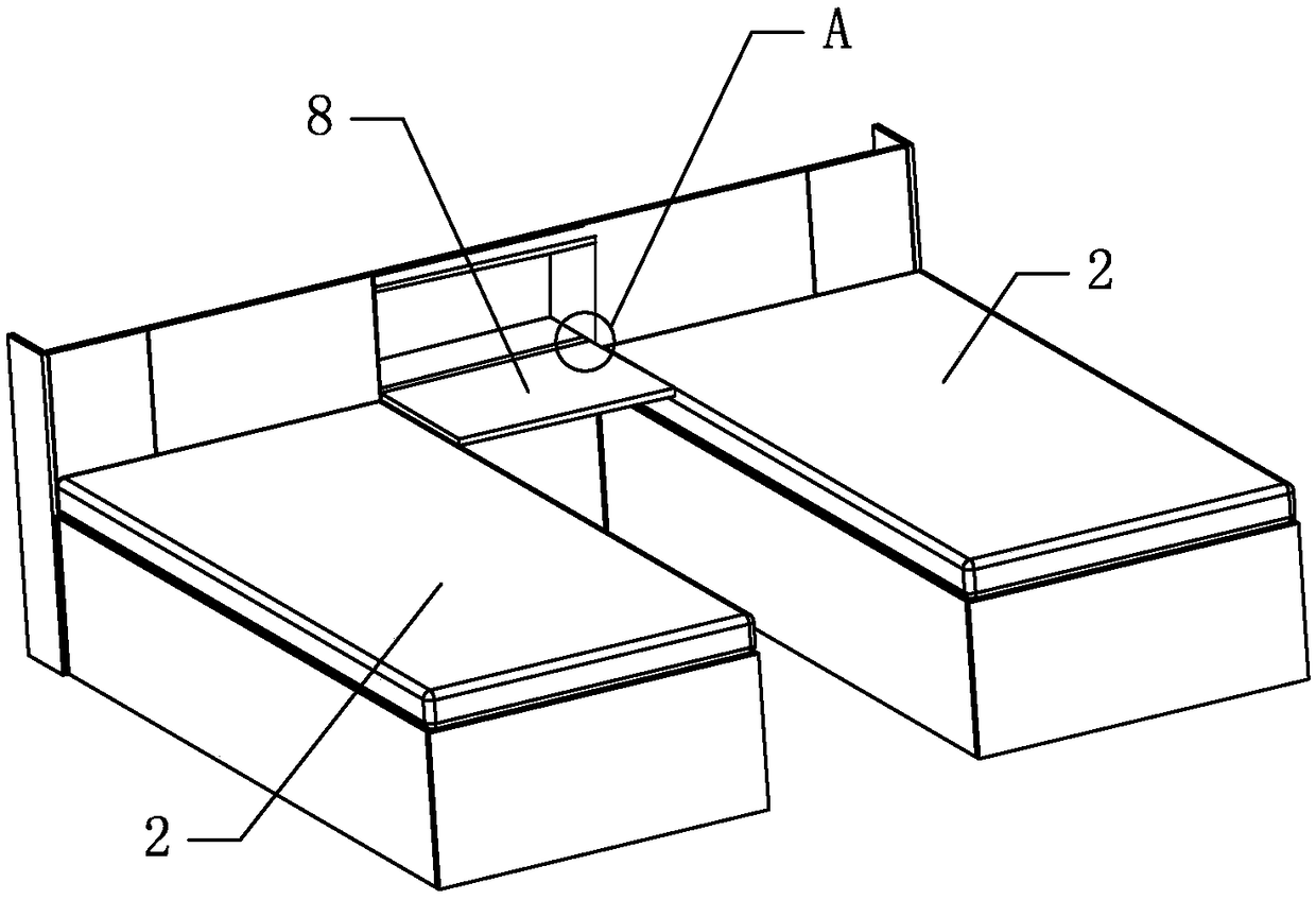 Single bed capable of being changed into double bed