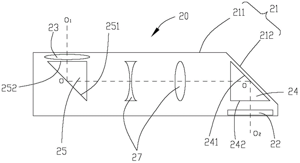 Optical zooming camera module and mobile terminal provided with optical zooming camera module