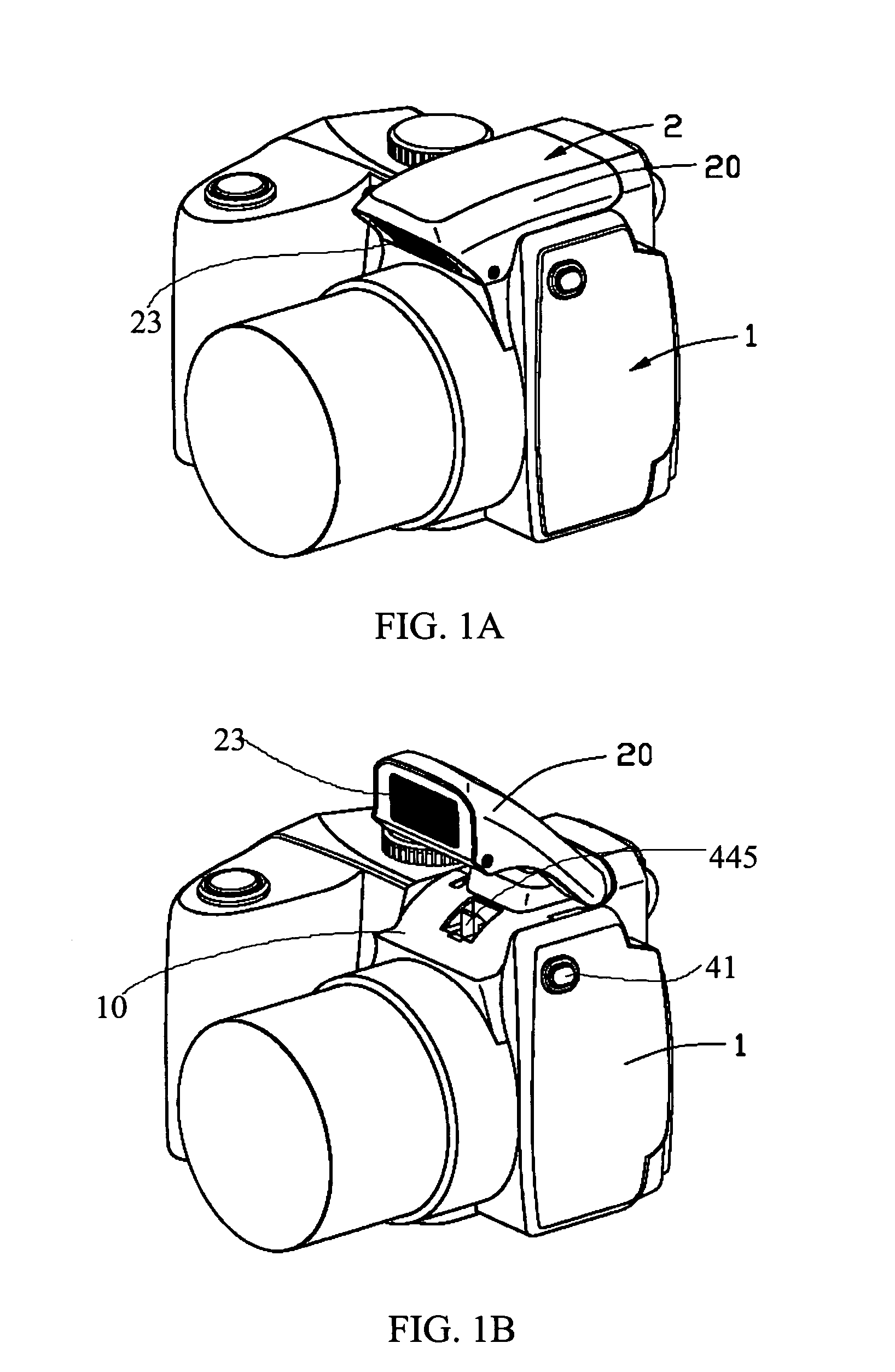 Pop-up flash unit for camera