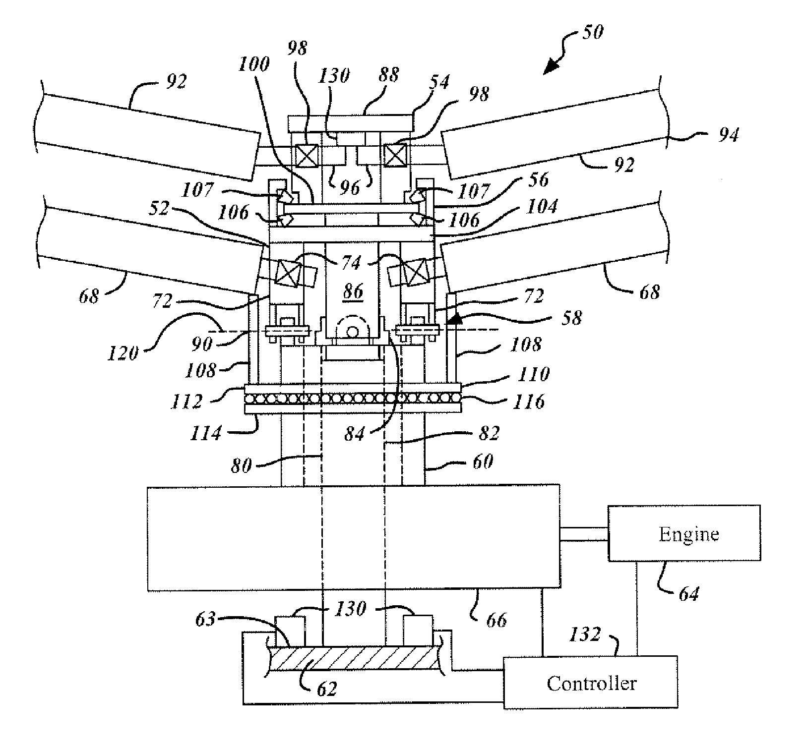 An unloaded lift offset rotor system for a helicopter