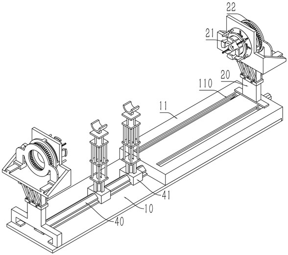 A clamping device for welding seam processing of light pole body