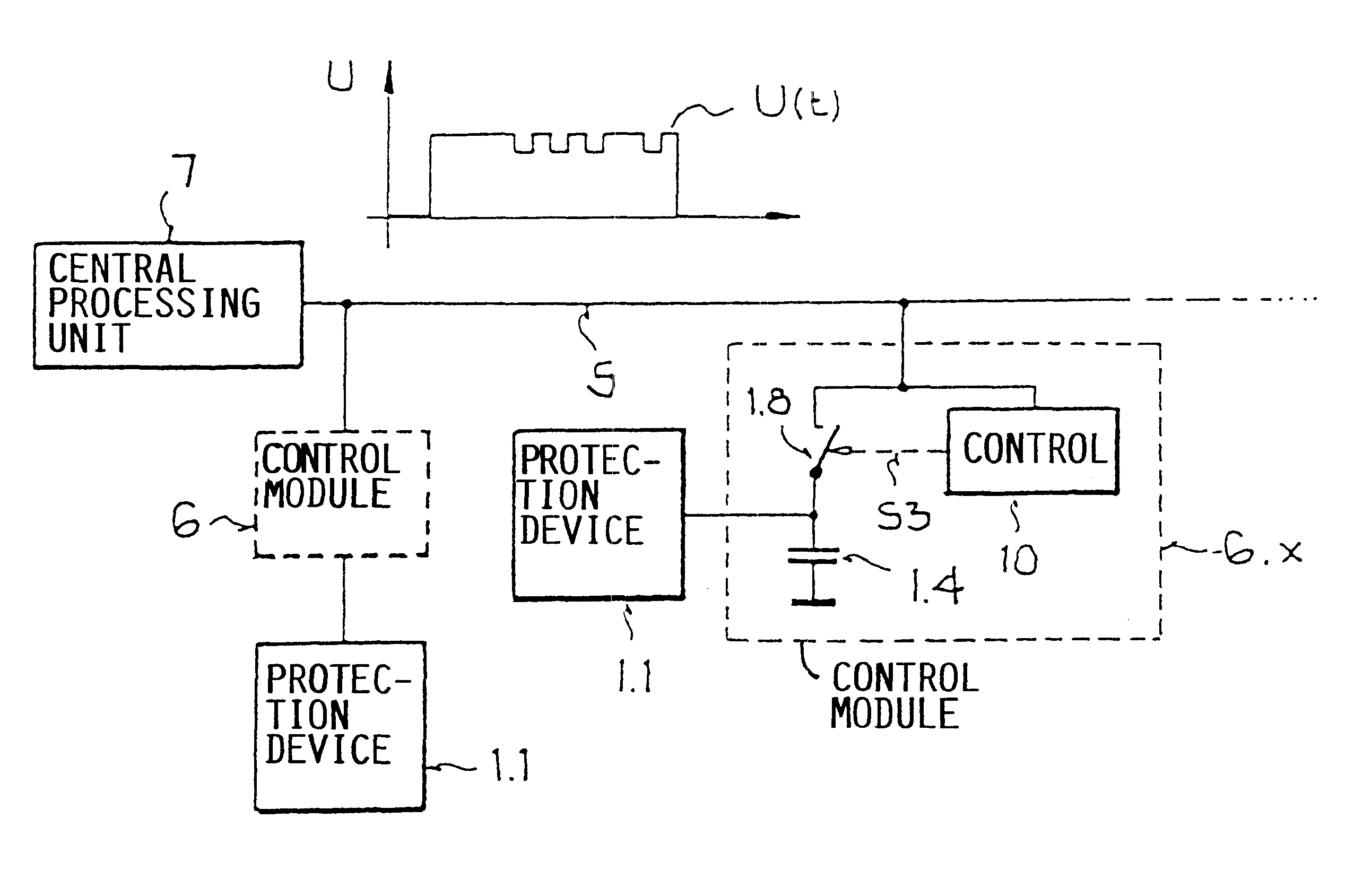 Method for transmitting power and data in a bus system provided for occupant protection devices