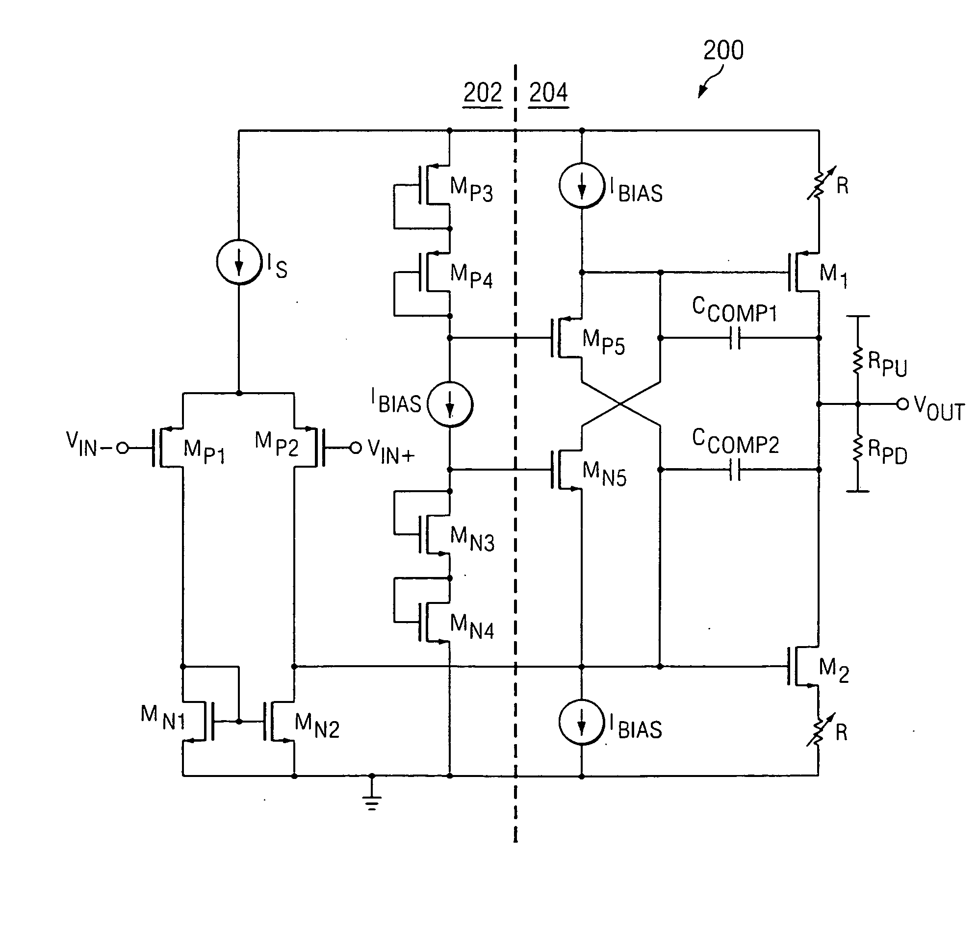Output stage circut for an operational amplifier