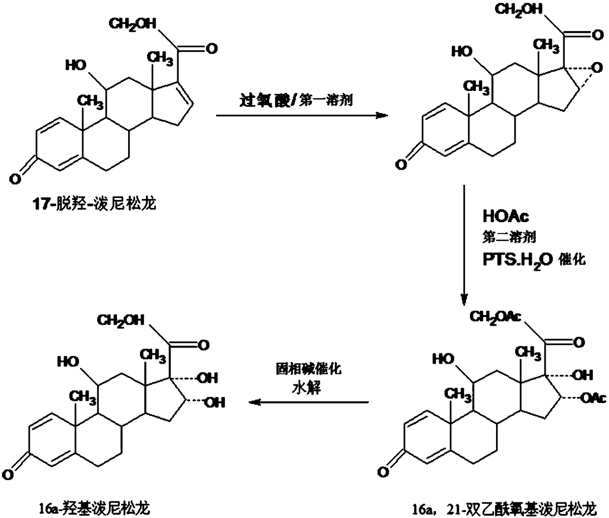Method for preparing 16a, 21-diacetoxyprednisolone product