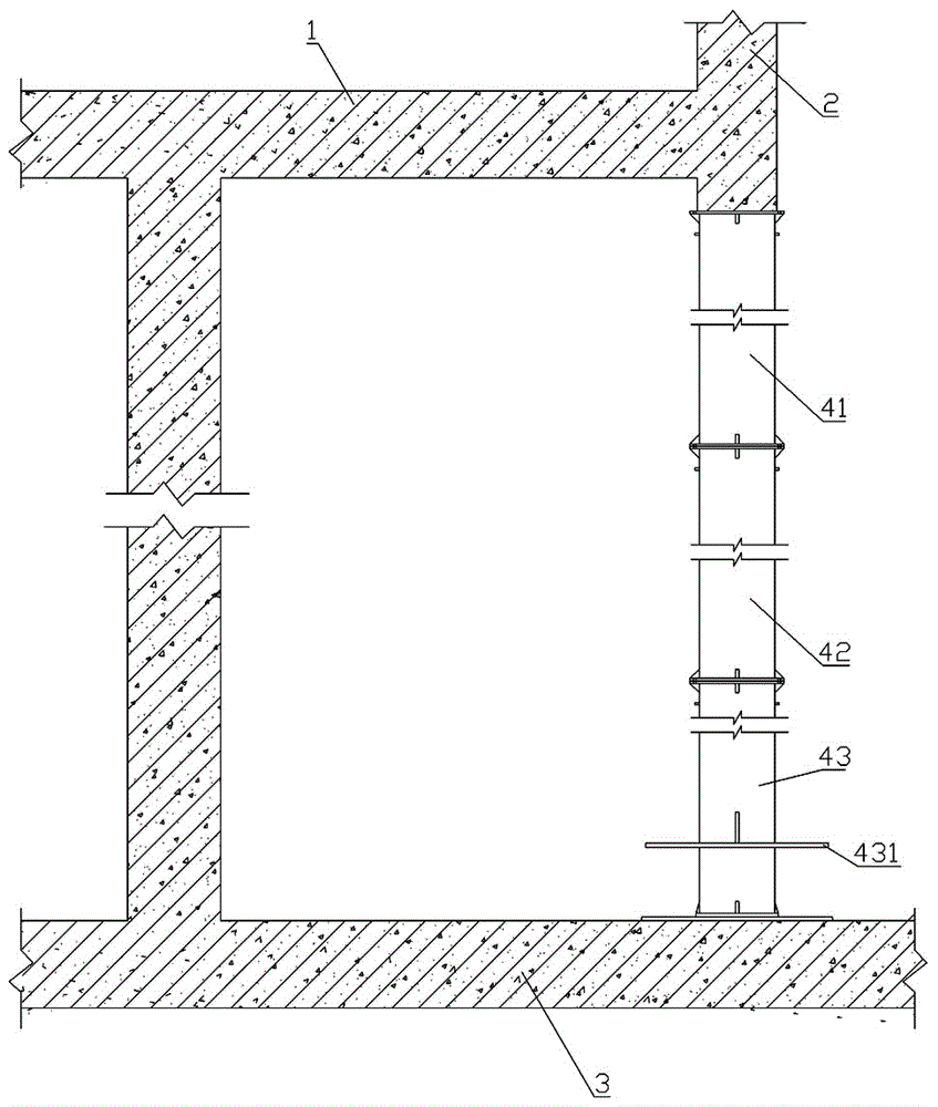 Auxiliary construction method for long-span cantilever integral laminated vierendeel truss structure
