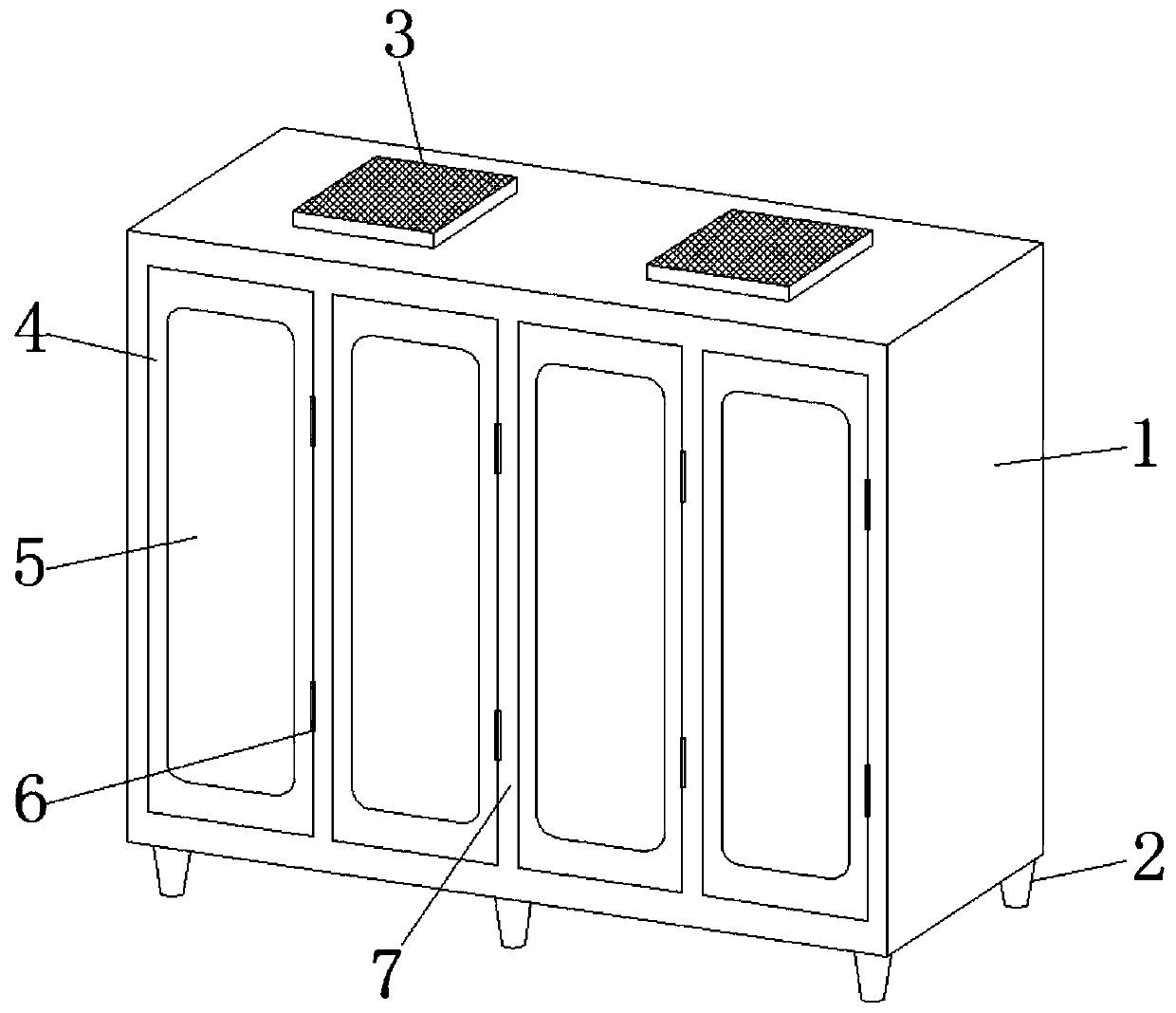 Array cabinet with positioning protection function for super computer