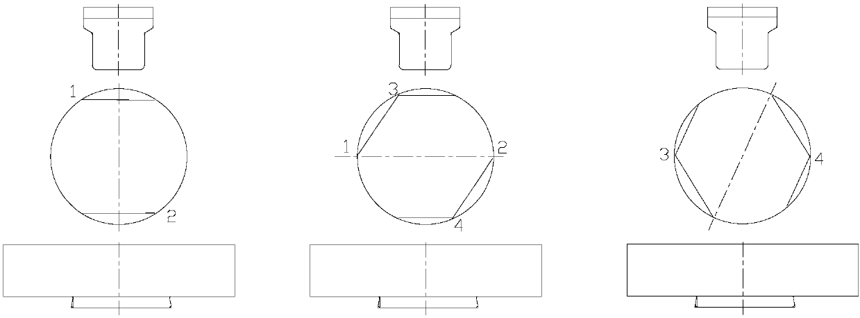 Forging method for hexagonal square plate