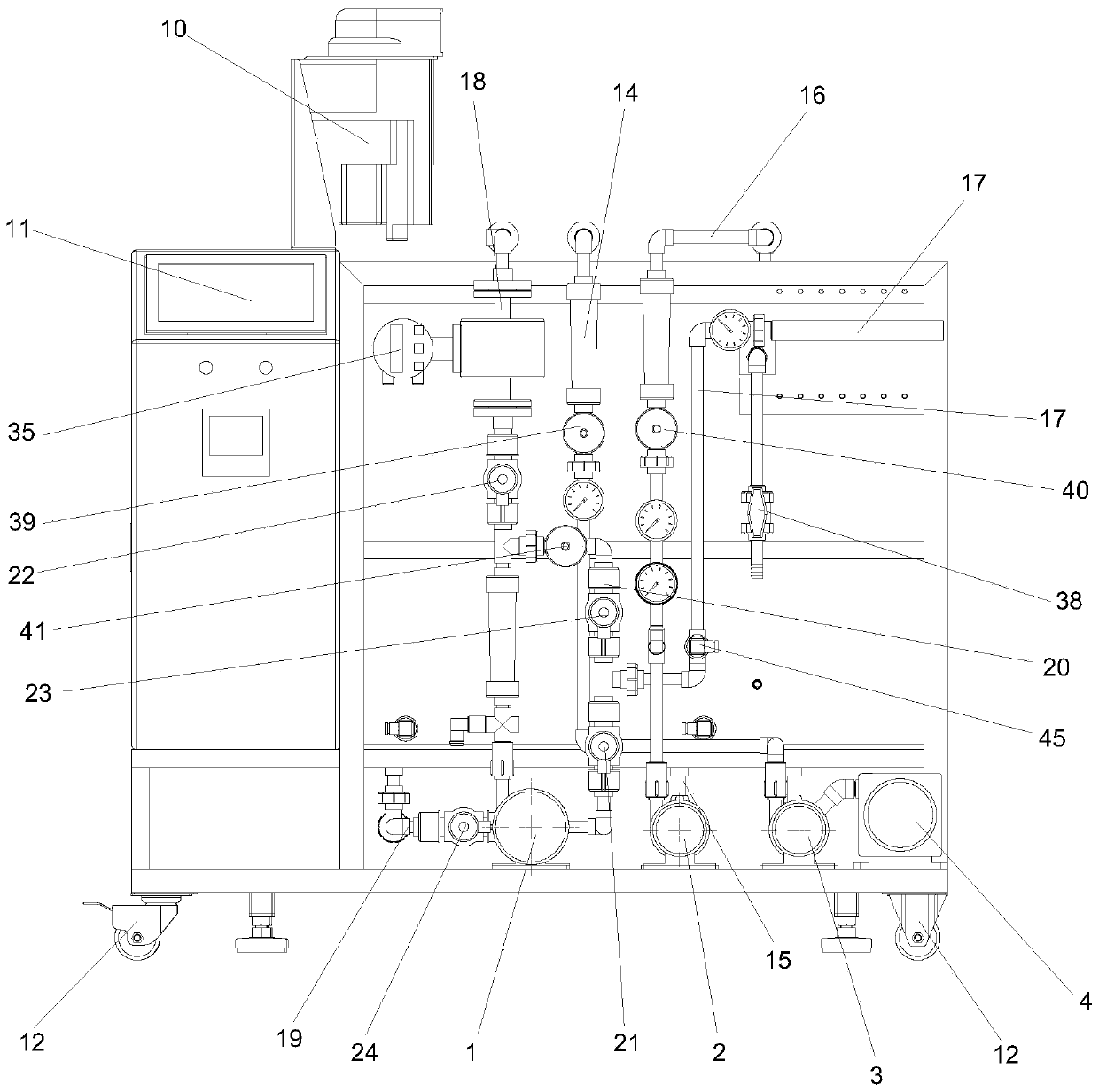 Plate ceramic membrane filtration performance testing device and testing method