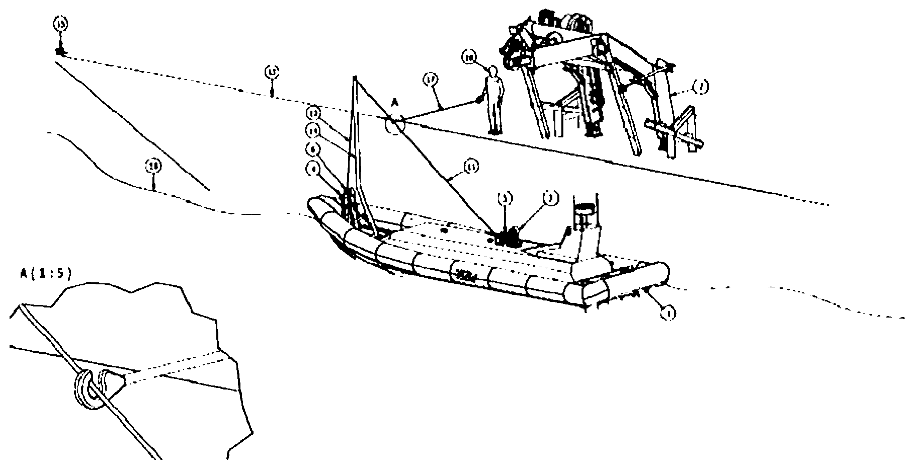 System for launch and recovery of a vessel