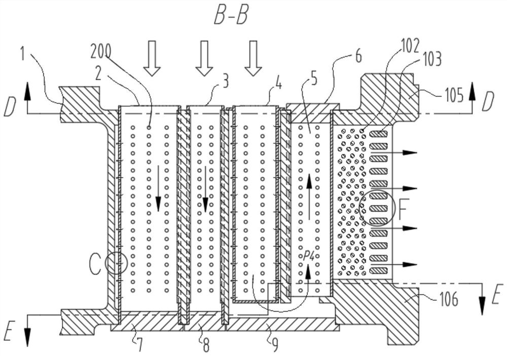 Composite cooling structure for turbine stator blade of gas turbine