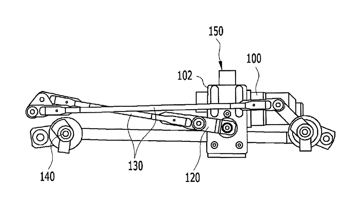 Engagement device of wiper and vehicle body