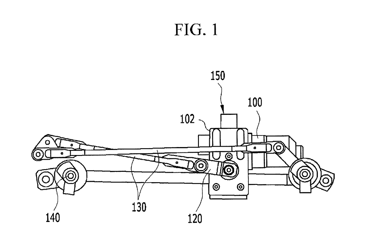 Engagement device of wiper and vehicle body