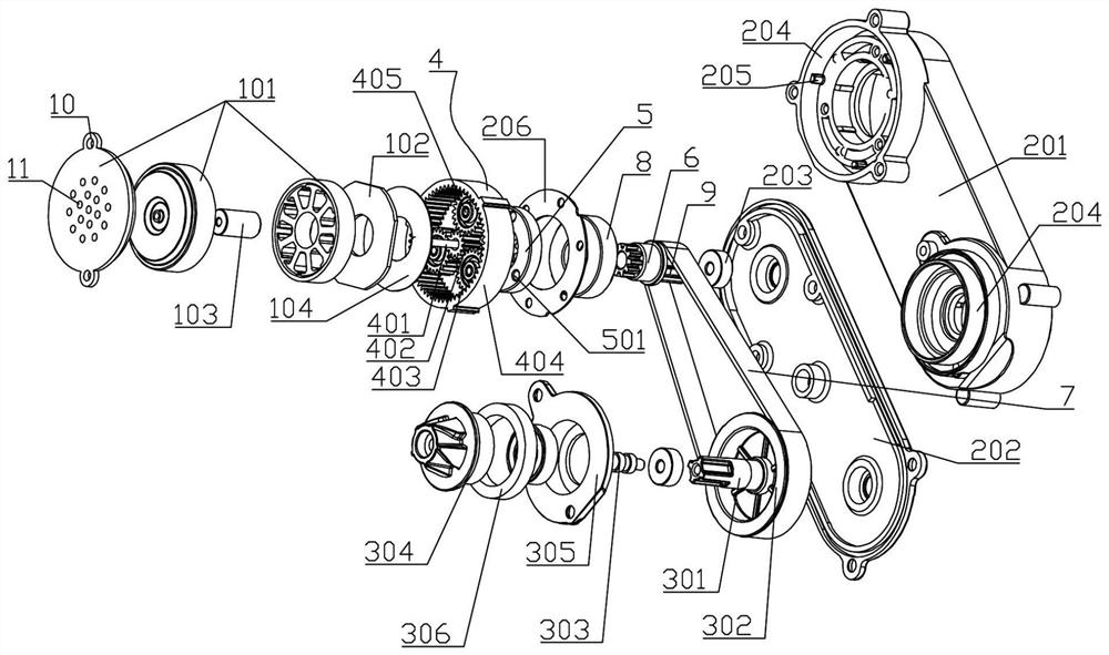 Driving assembly for intelligent floor sweeping robot