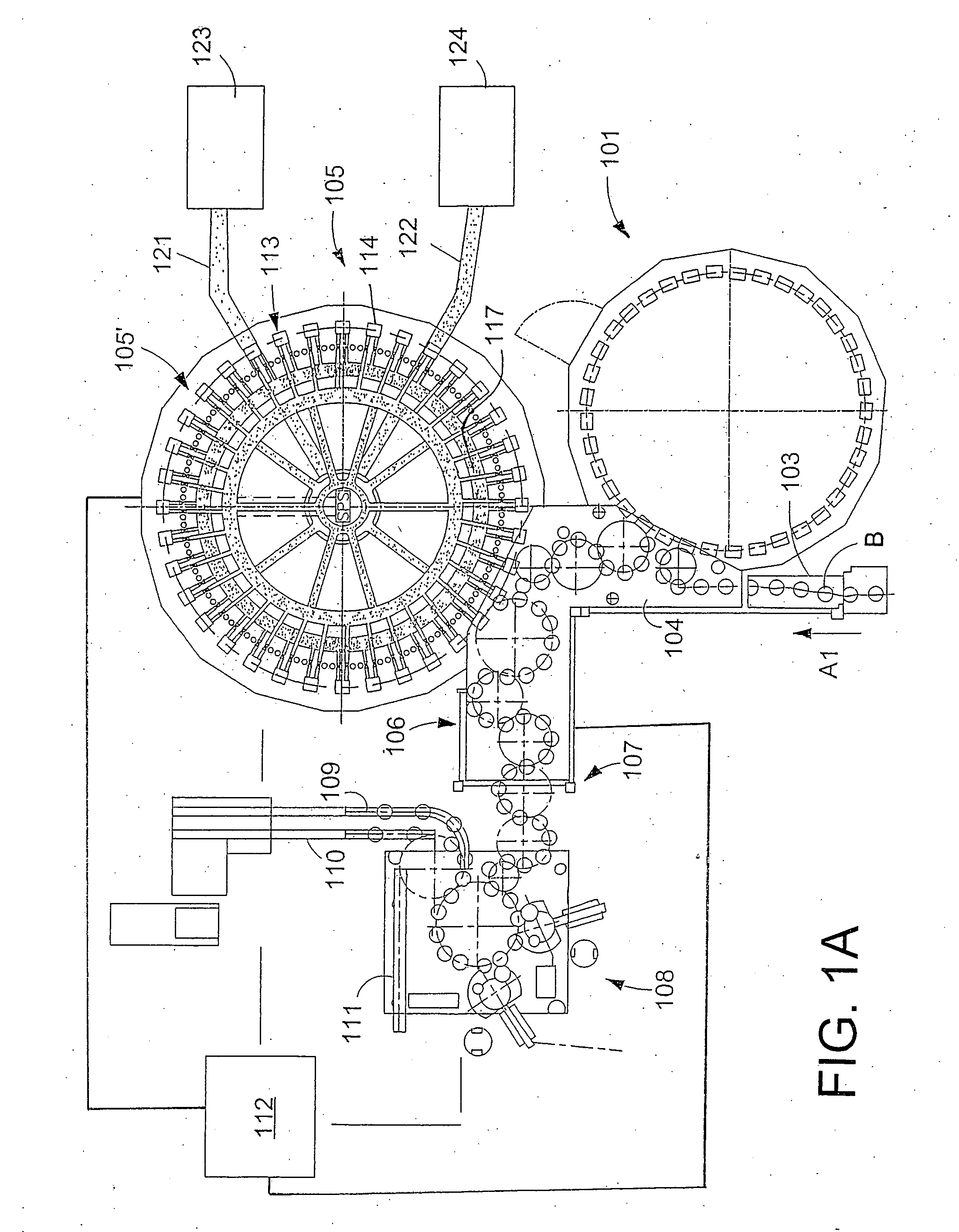 Beverage bottling plant for filling bottles with a liquid beverage filling material having a closing machine for closing containers