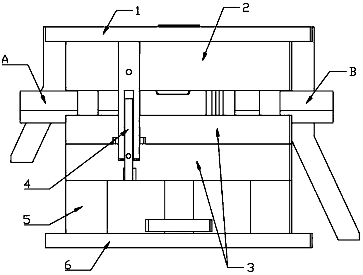 Mold structure capable of automatically shearing sprue in mold for plastic pipe