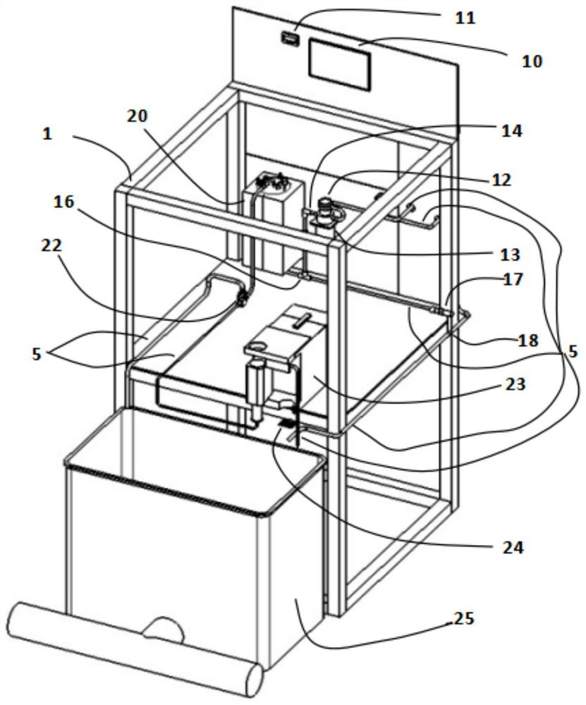 Brewing device testing device and control method thereof