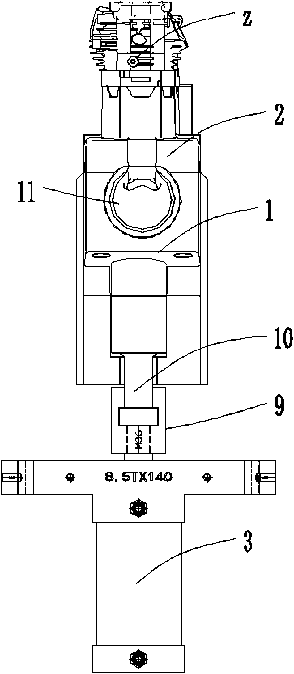 Fast clamping device for cylinder head and cylinder sleeve