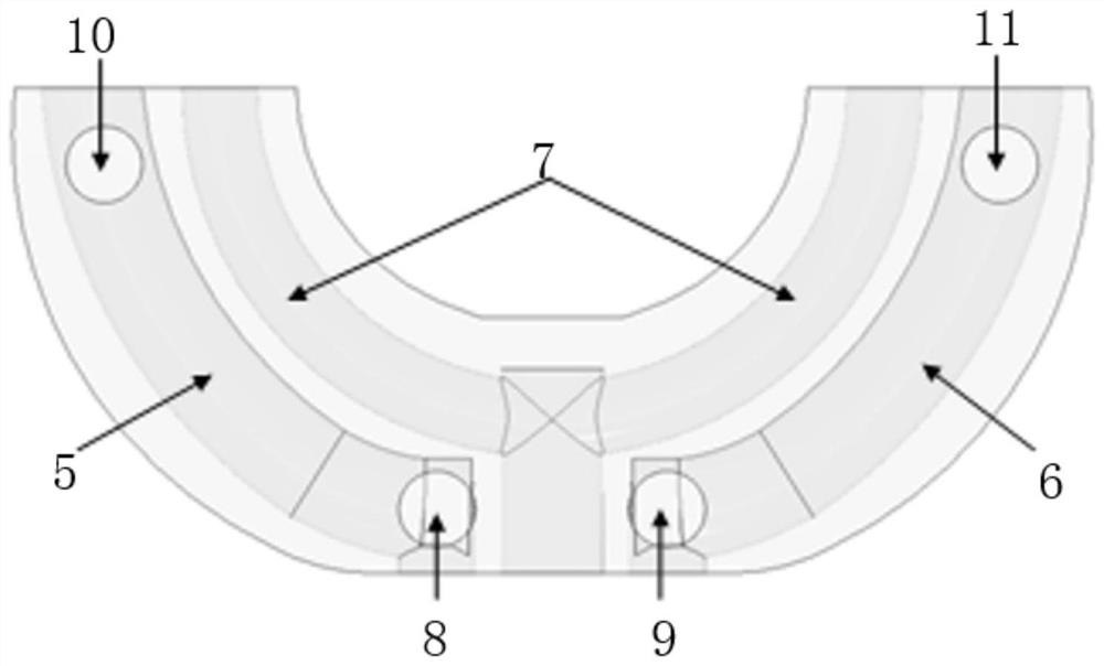 Soft heart fixing robot with double U-shaped air paths