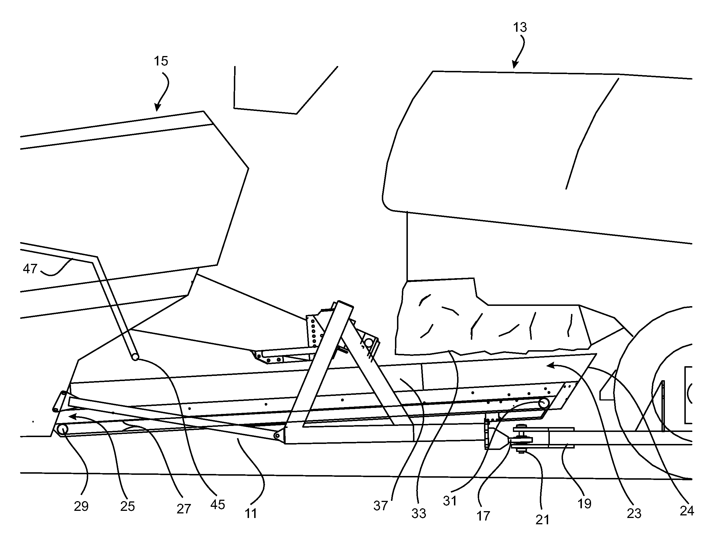 Attachment for connection of harvesting combine harvester  and baler
