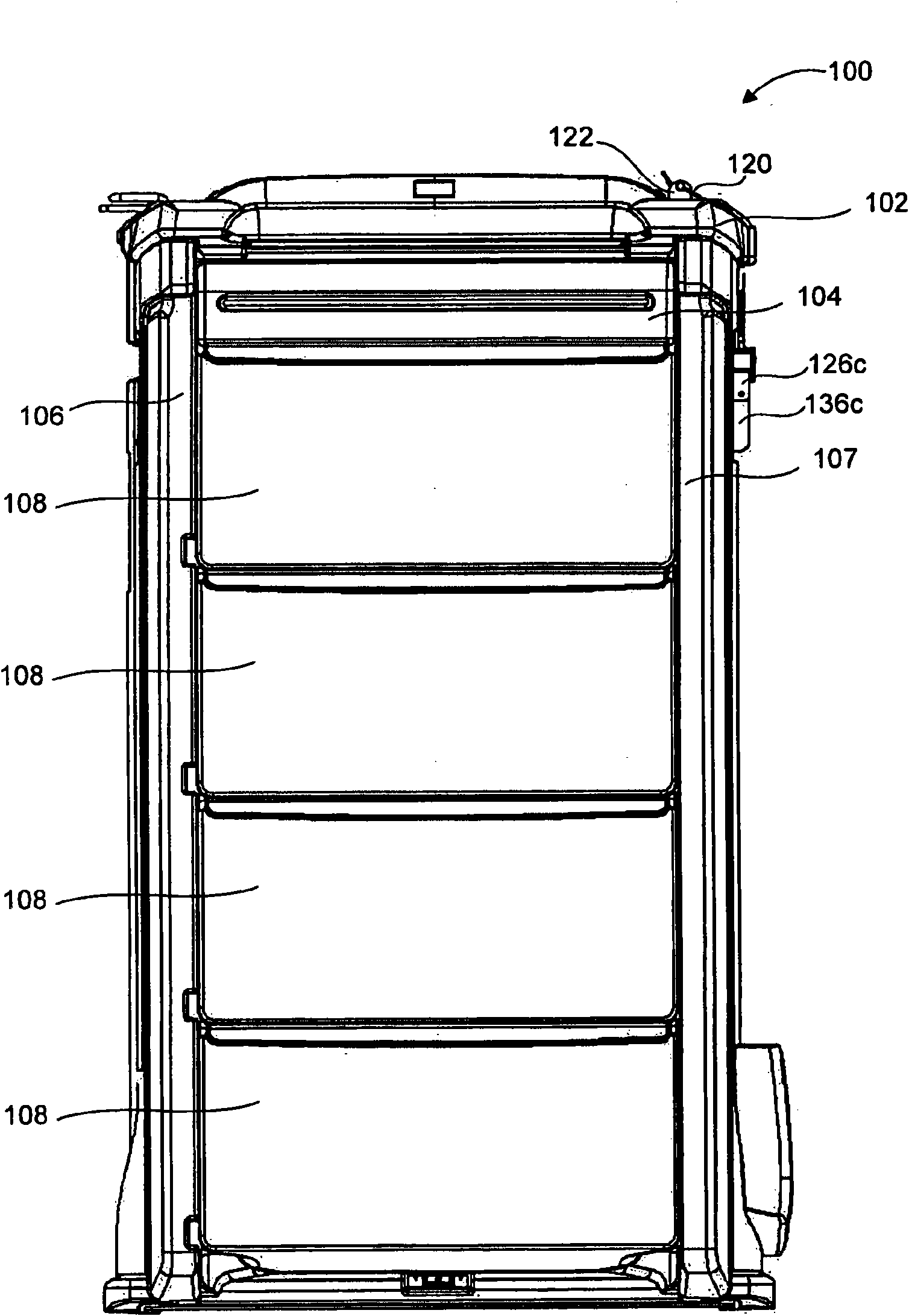 Improved sealing structure for sealing multiple sections and drawer of medical emergency cart