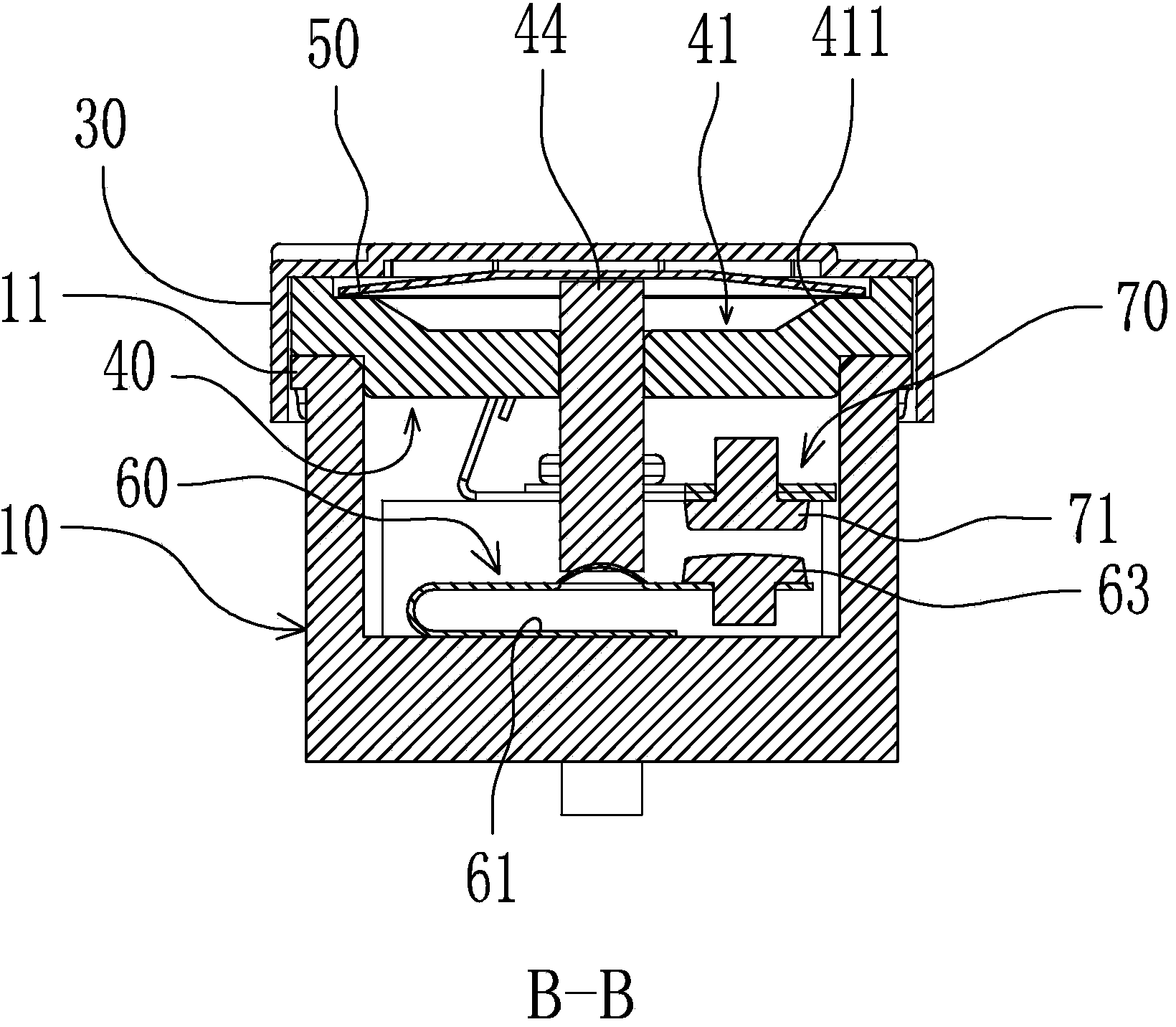 Spring-type power failure restoration temperature control switch capable of controlling two kinds of circuits
