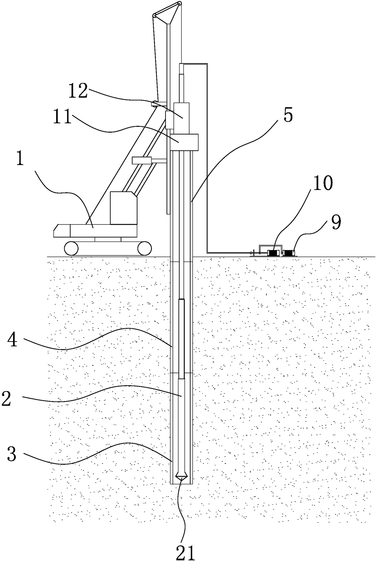 Static pile sinking construction process