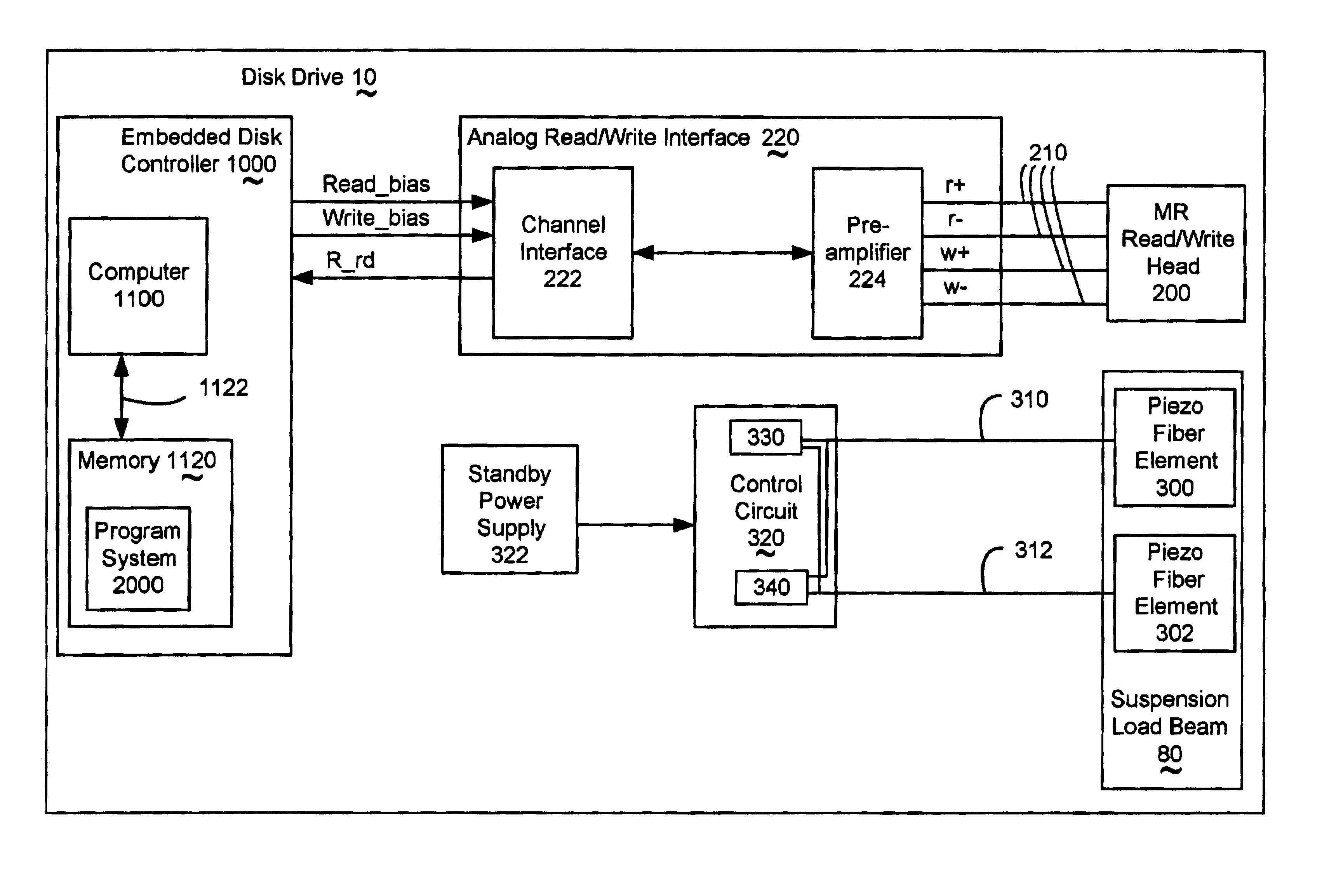 Method and apparatus actively damping mechanical vibration and shock in head suspensions of a disk drive