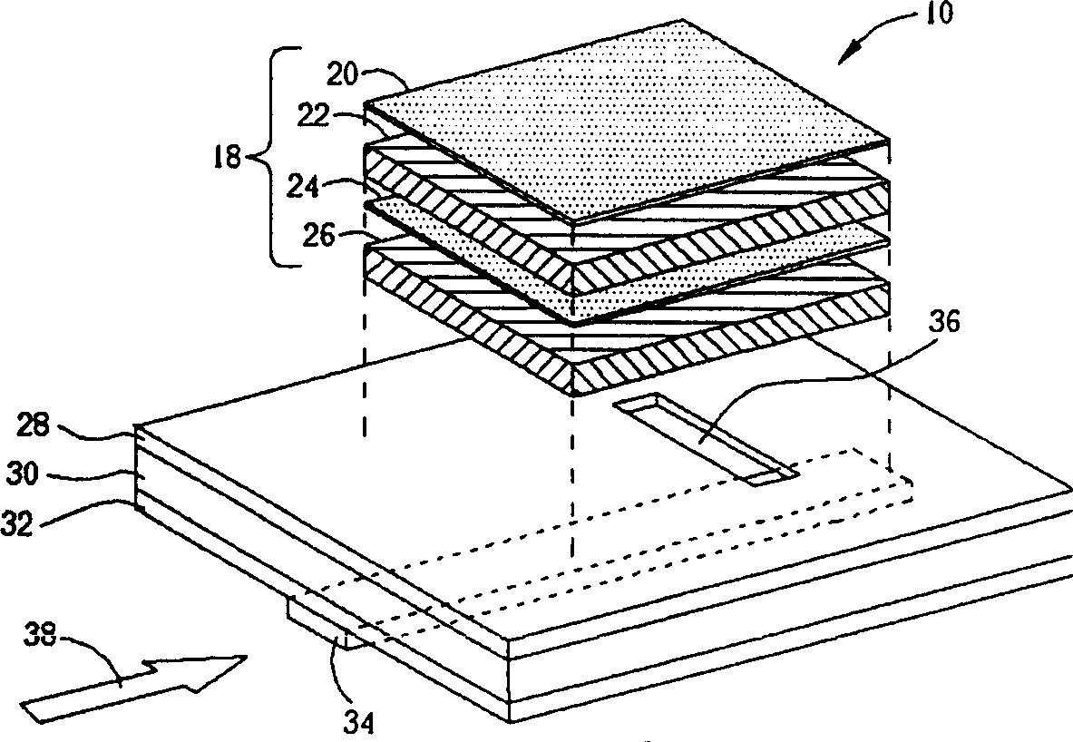Multi layer flat antenna capable of providing bifrequency service