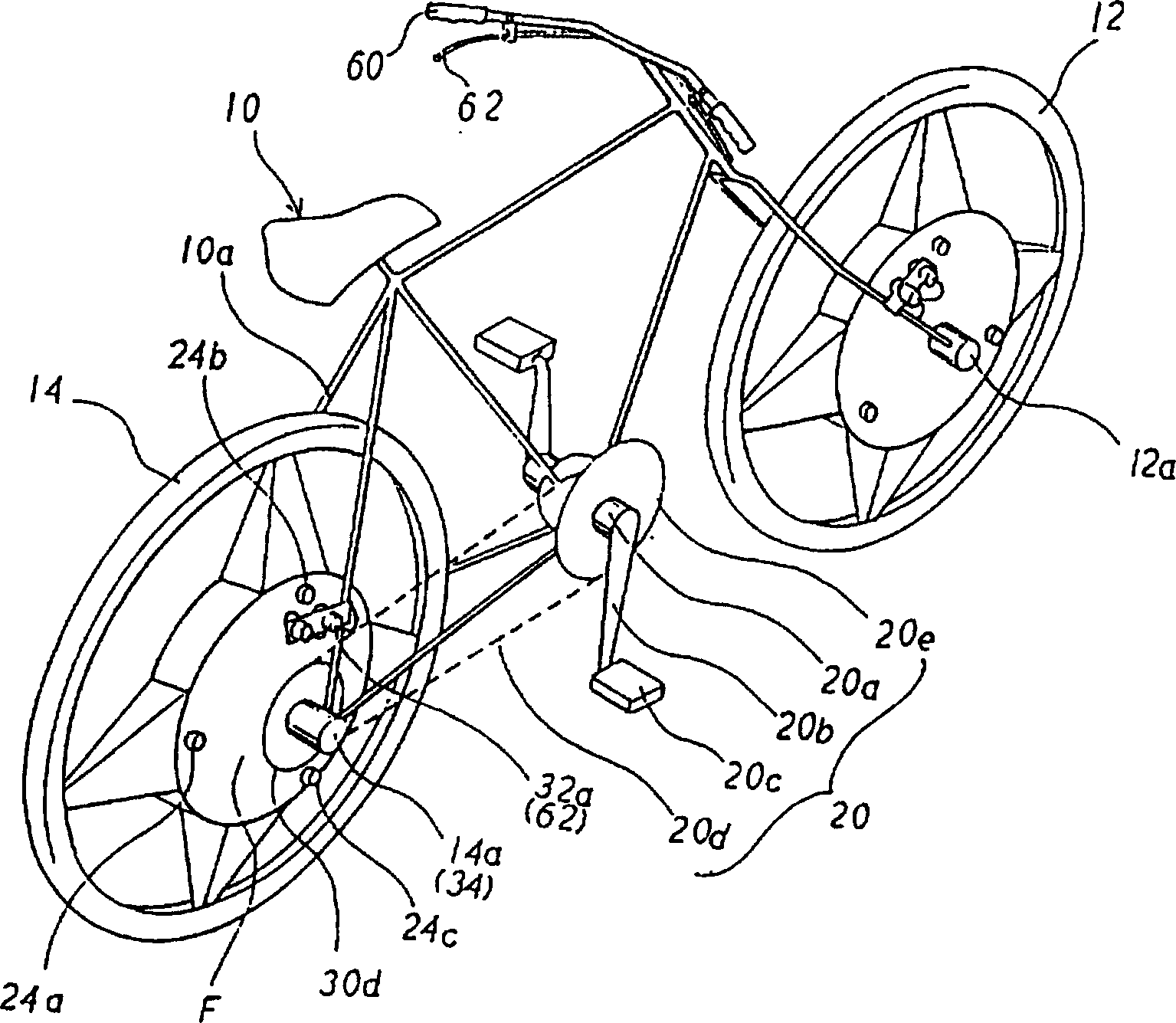 Bicycle provided with hand driving device and electric driving device